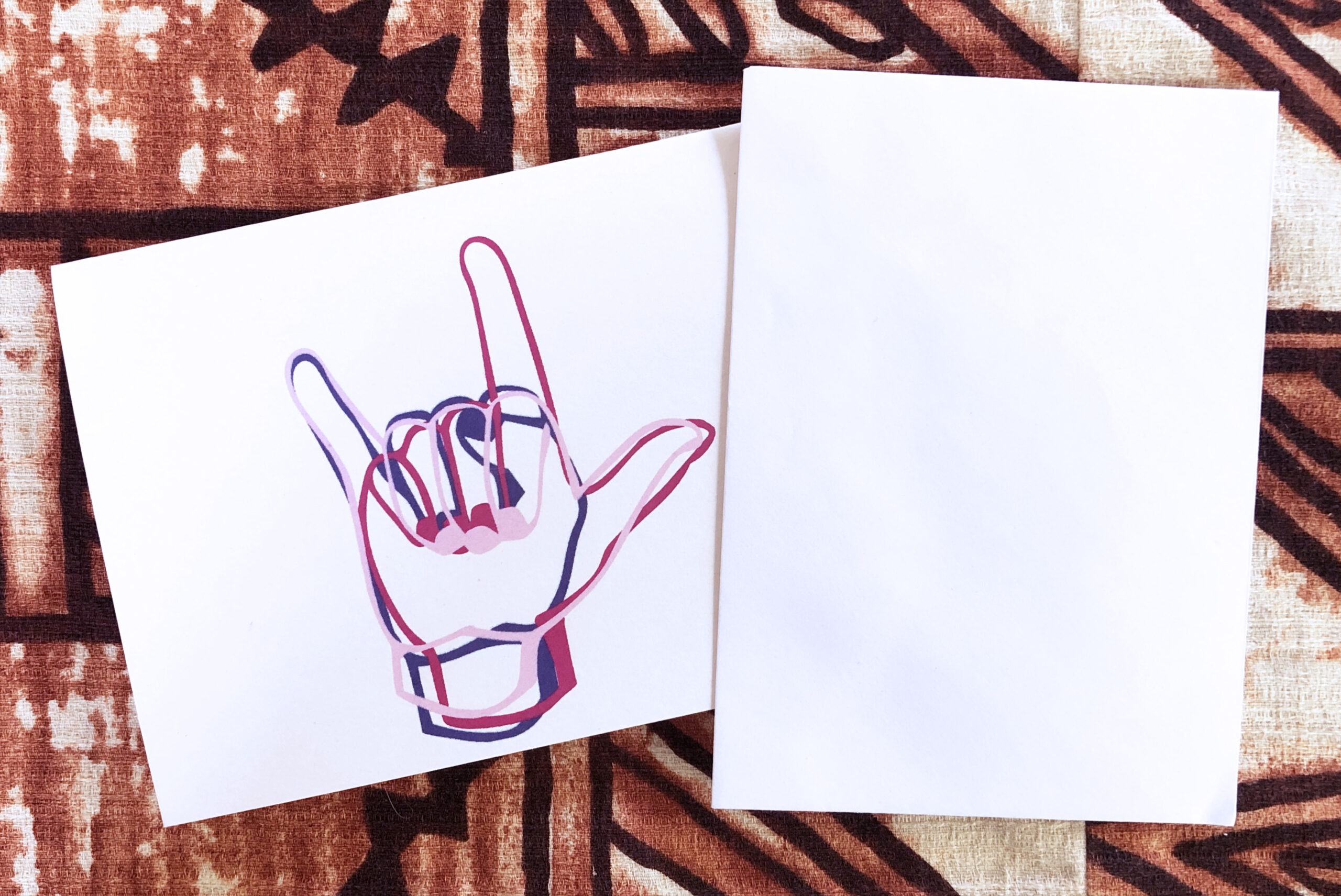 ASL ILY (I Love You) handshape handrawn hard with envelope